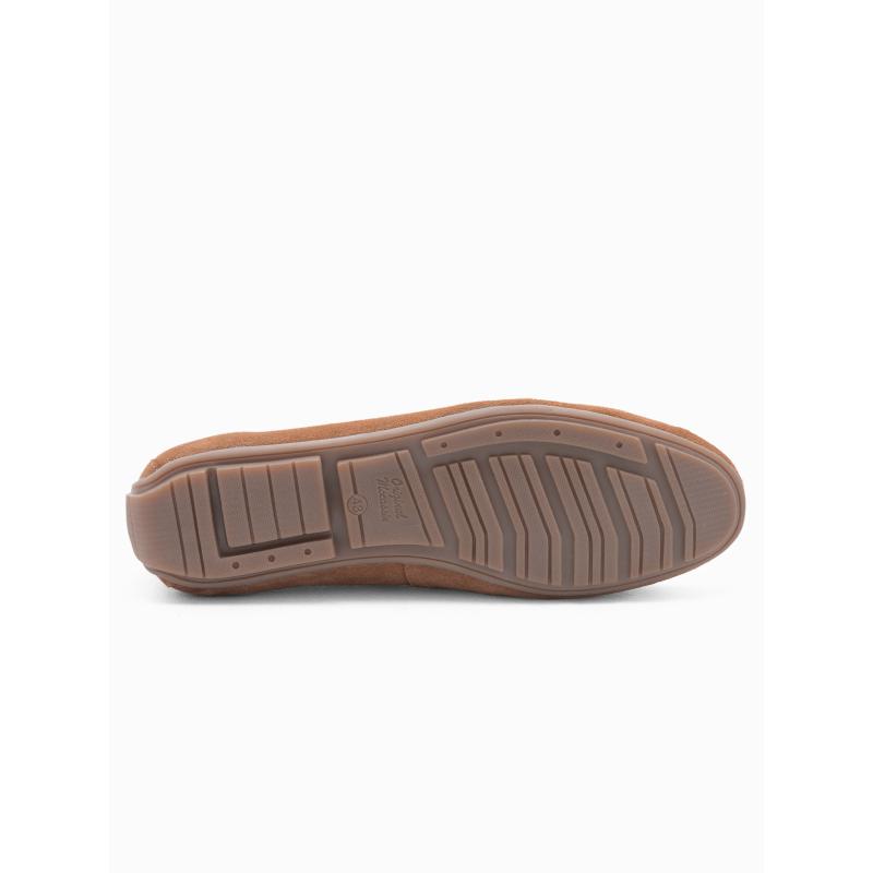 Pánské kožené mokasíny s řemínkem hnědé 