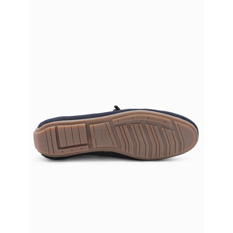 Pánské kožené mokasíny s řemínkem námořnicky modré 