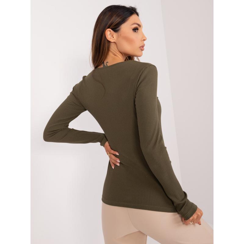 Dámská halenka s dlouhým rukávem khaki 