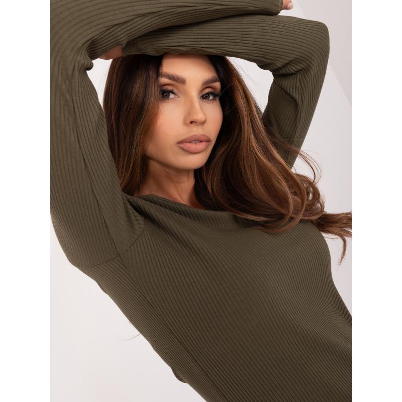 Dámská halenka s dlouhým rukávem khaki 