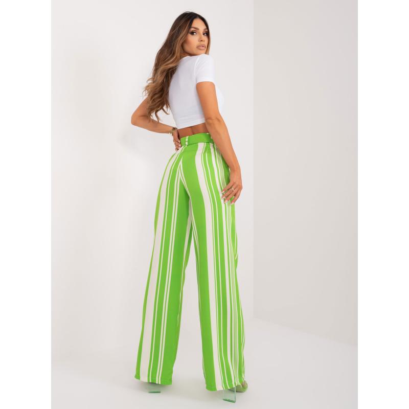 Női öltönynadrág széles szárú, világoszöld és ekrü színű nadrágok