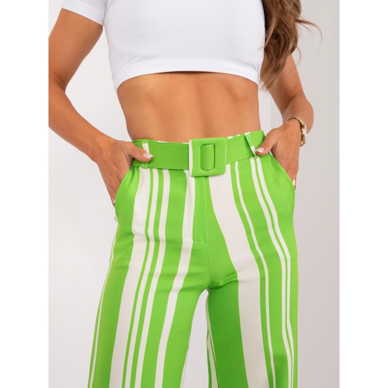 Női öltönynadrág széles szárú, világoszöld és ekrü színű nadrágok