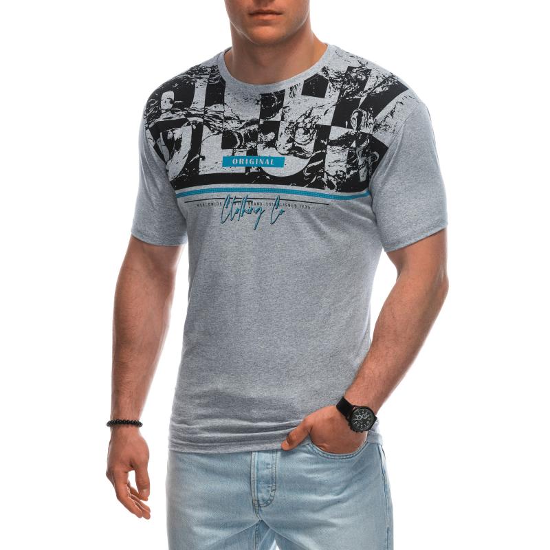 Pánske tričko s potlačou S1943 sivá