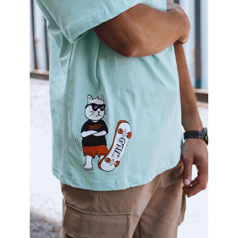 Férfi póló KINA türkizkékkel nyomtatva