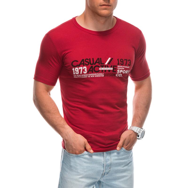 Férfi nyomtatott póló S1962 vörös