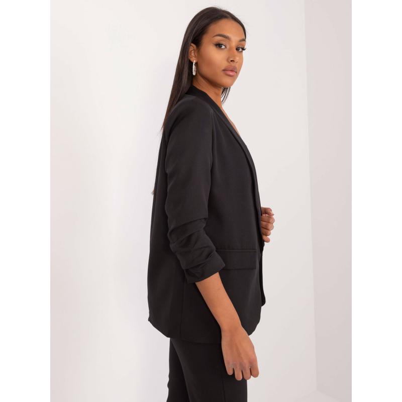 Dámské sako s nařasenými rukávy OCH BELLA černé 