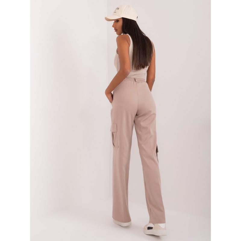 Dámské látkové cargo kalhoty béžové 