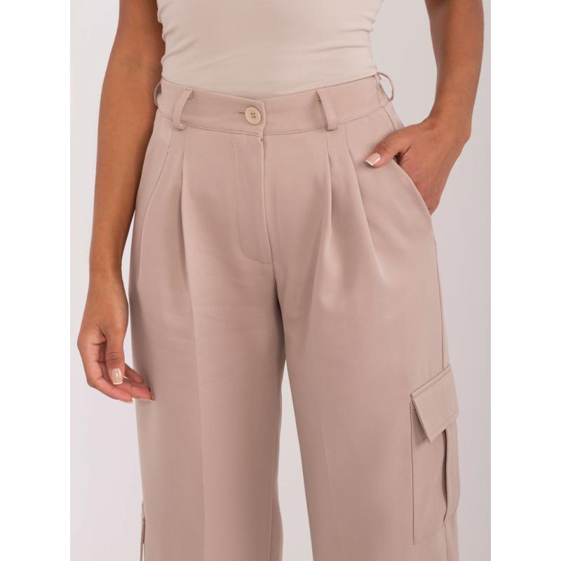 Dámské látkové cargo kalhoty béžové 