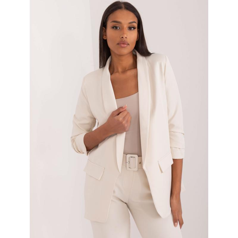 Dámské sako bez podšívky OCH BELLA světle béžové 