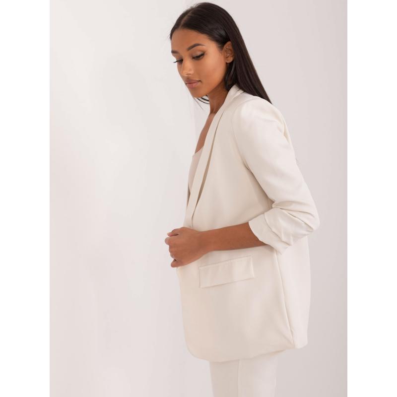 Dámské sako bez podšívky OCH BELLA světle béžové 