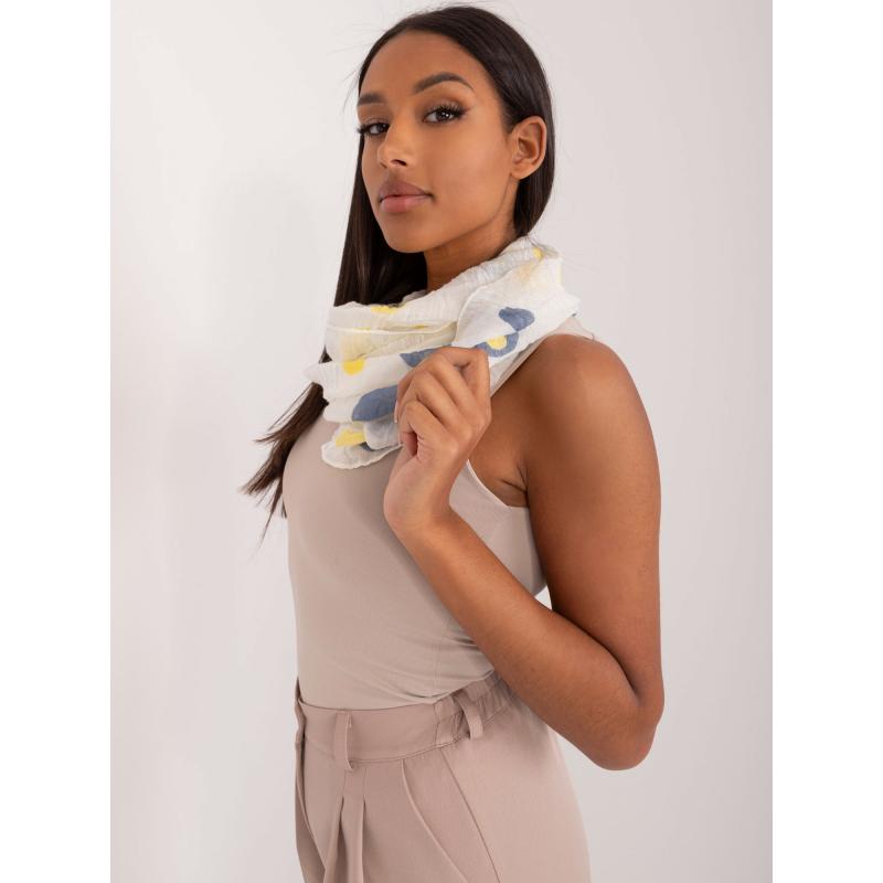 Dámské chinos kalhoty s potiskem ecru žluté 