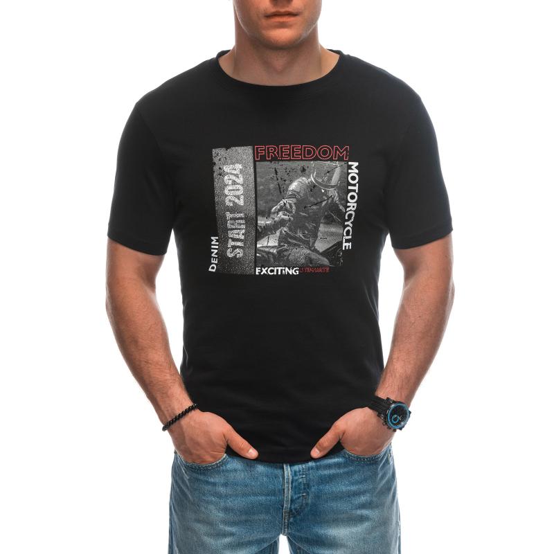 Pánske tričko s potlačou S1952 čierne