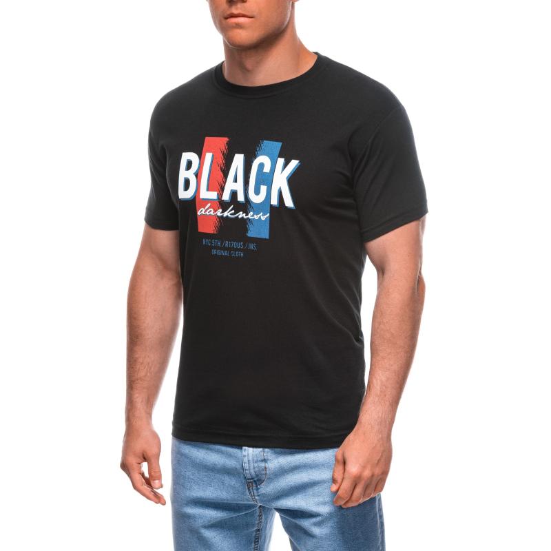 Férfi póló nyomtatással S1967 fekete