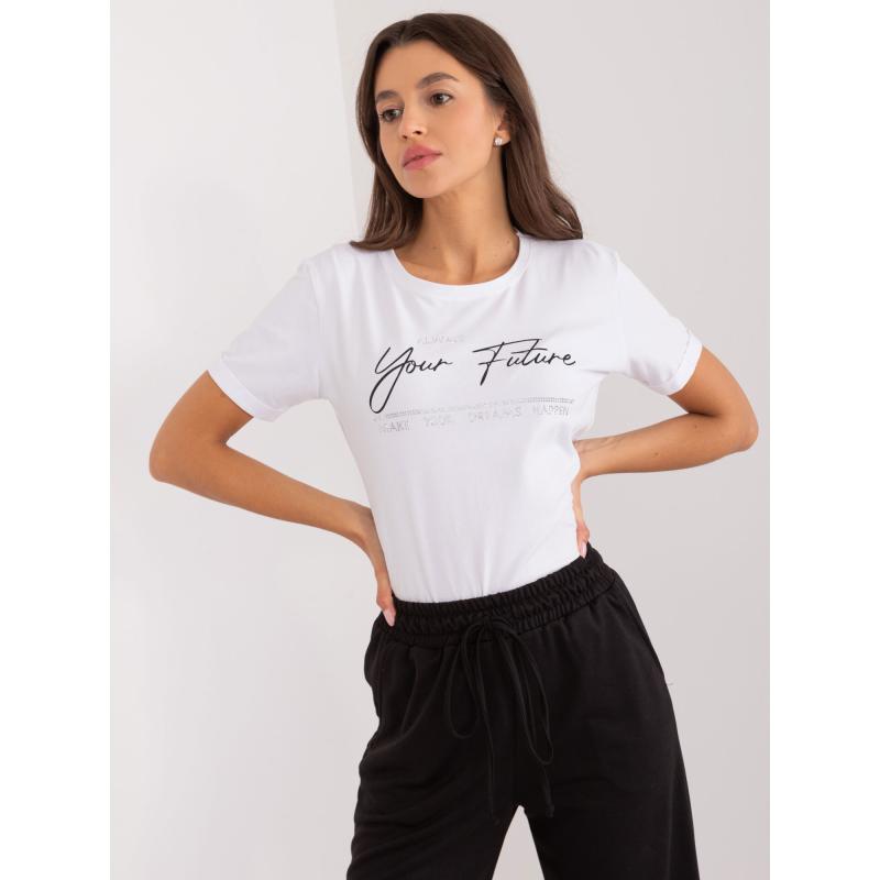 Dámské tričko s kulatým výstřihem bílé