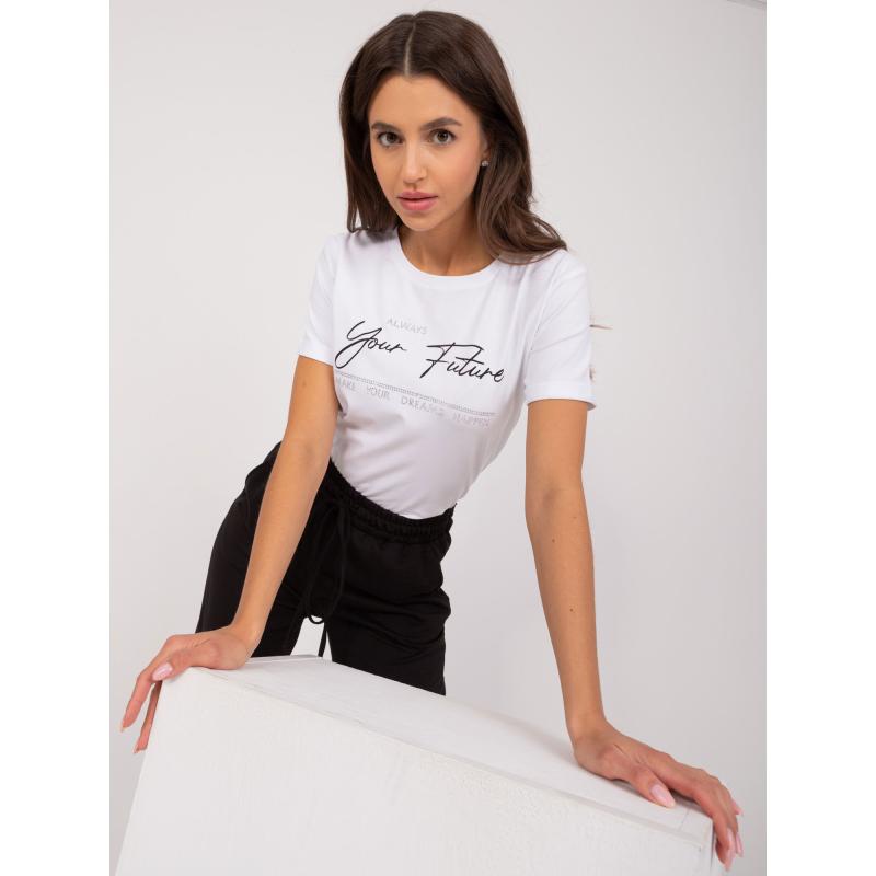 Dámské tričko s kulatým výstřihem bílé