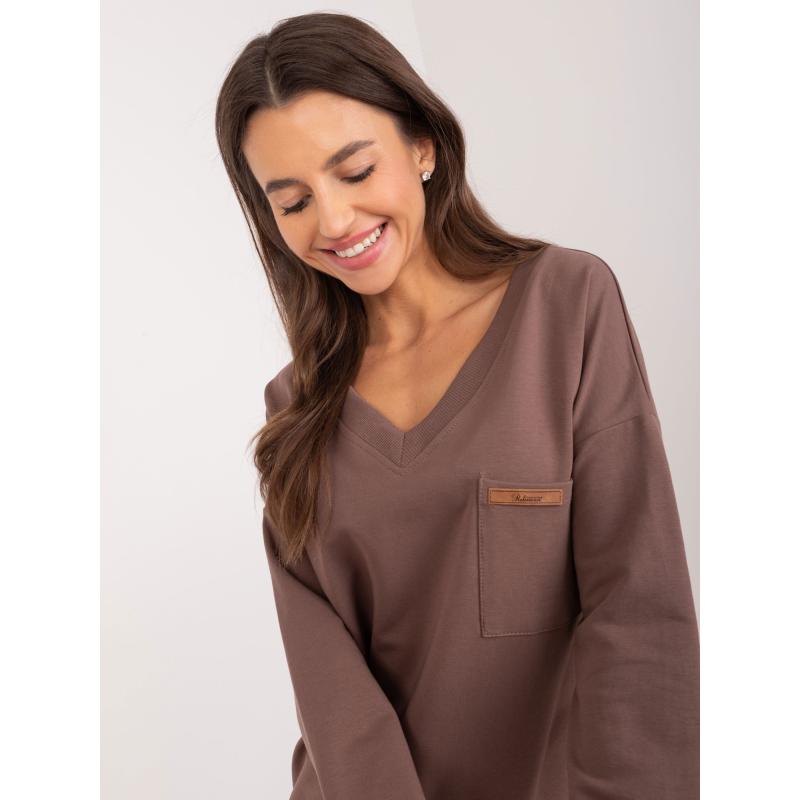 Dámská halenka s lemy hnědá 