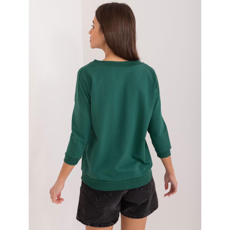 Dámská halenka s kamínkovou aplikací tmavě zelená 