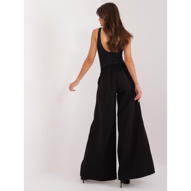 Dámské kalhoty se širokými nohavicemi černé 