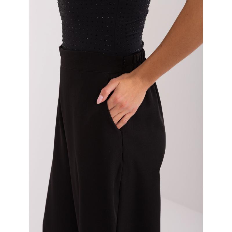 Dámské kalhoty se širokými nohavicemi černé 
