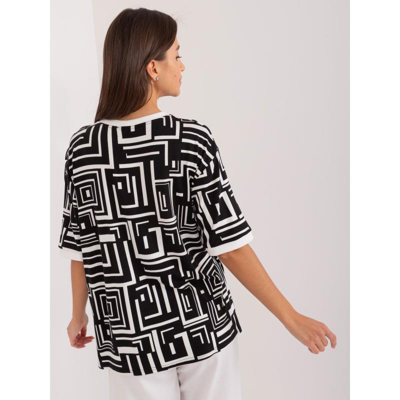 Dámská halenka s geometrickým vzorem černá 