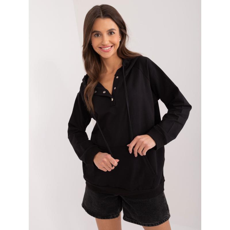 Dámská mikina s rukávy černá 