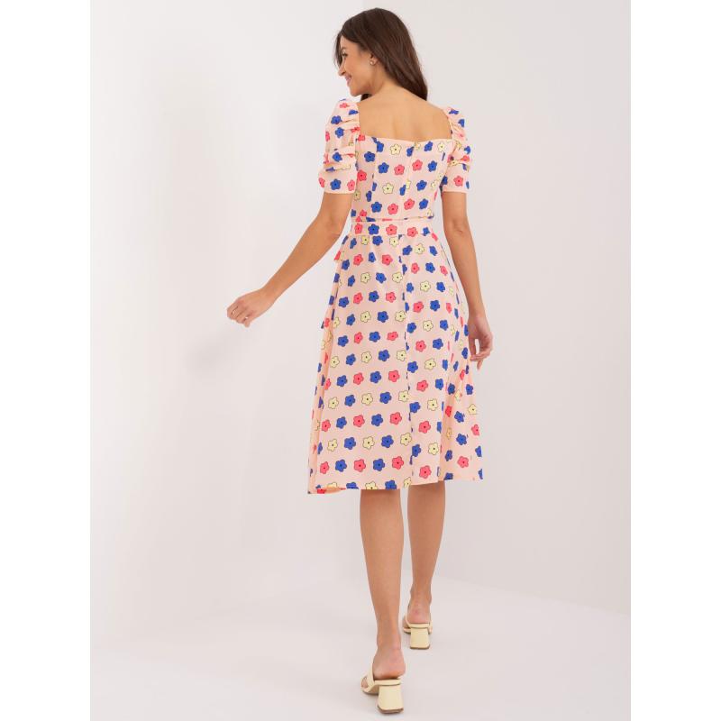 Női ruha buffet ujjú barack színben