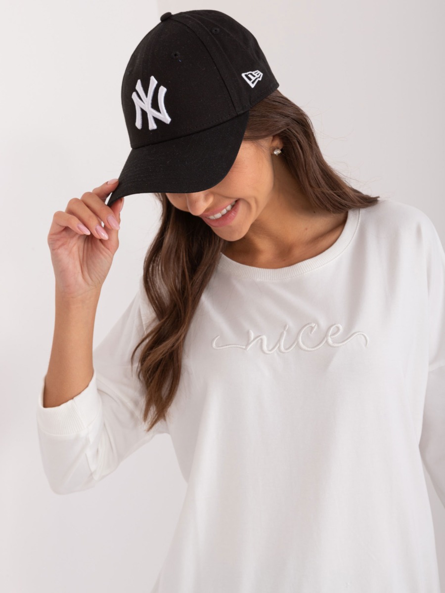 Dámská halenka s nápisem oversize ecru 