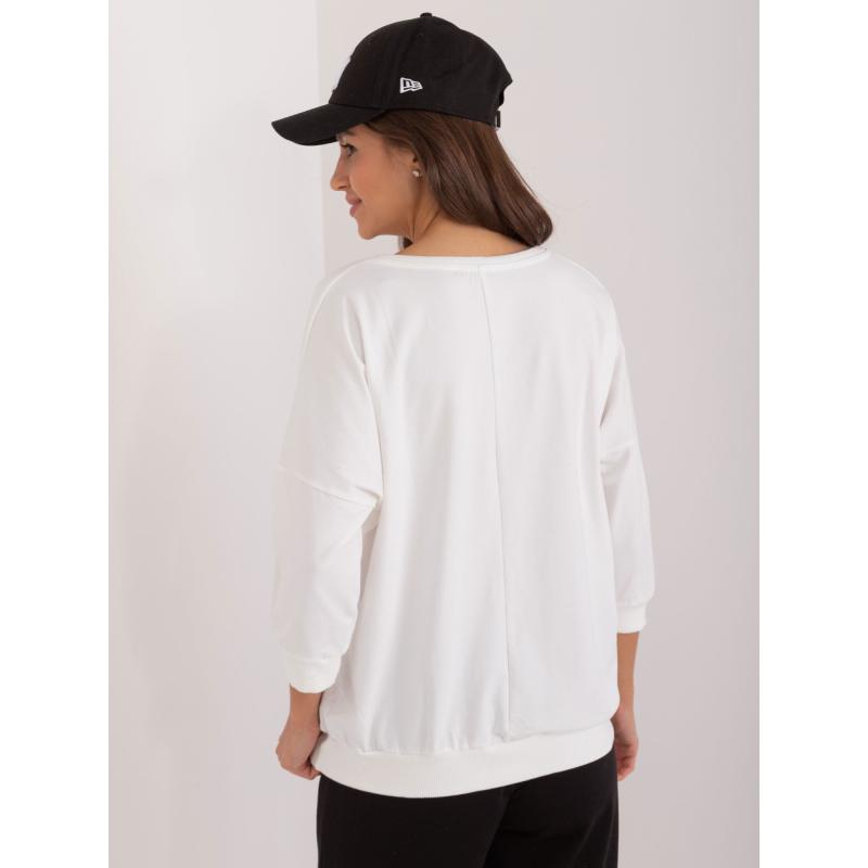 Dámská halenka s nápisem oversize ecru 