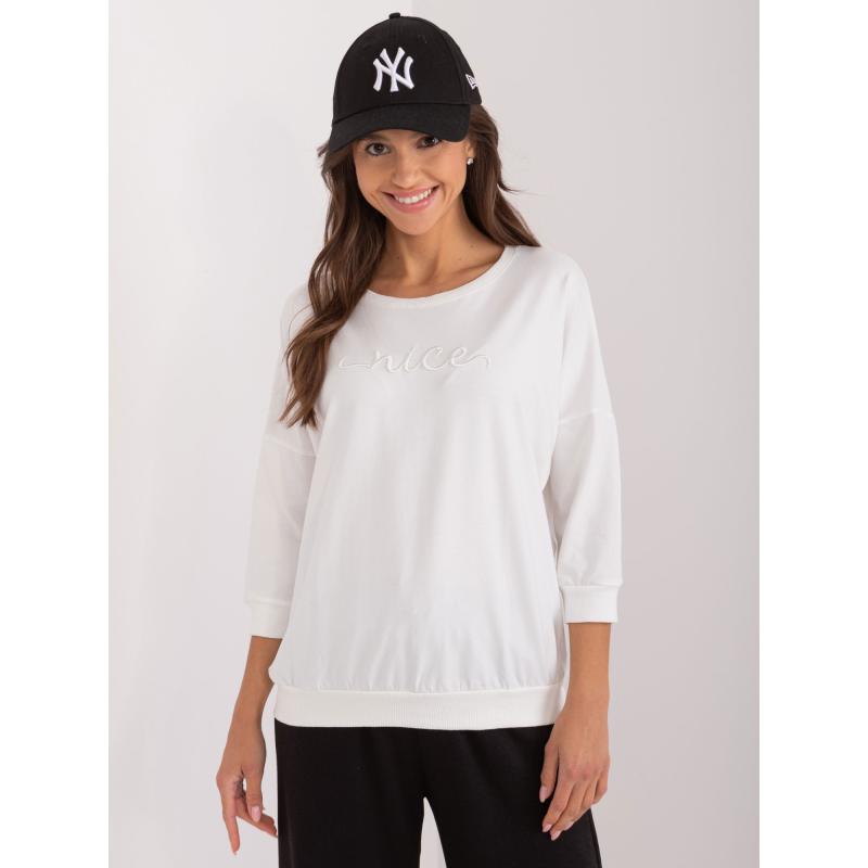 Dámská halenka s nápisem oversize ecru 