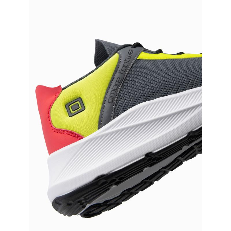 Pánské tenisky s neonovými vložkami grafitové 