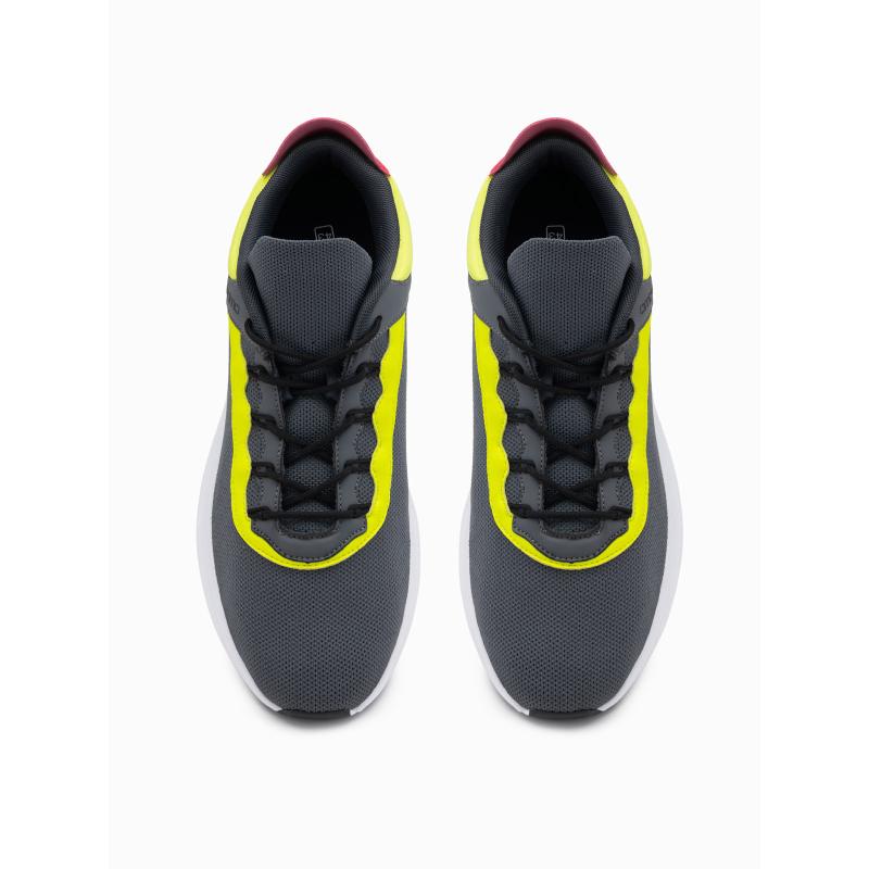 Pánské tenisky s neonovými vložkami grafitové 