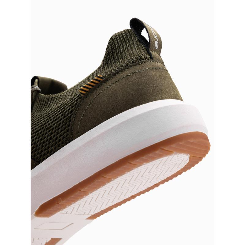 Pánské strukturované látkové nazouvací tenisky olivové