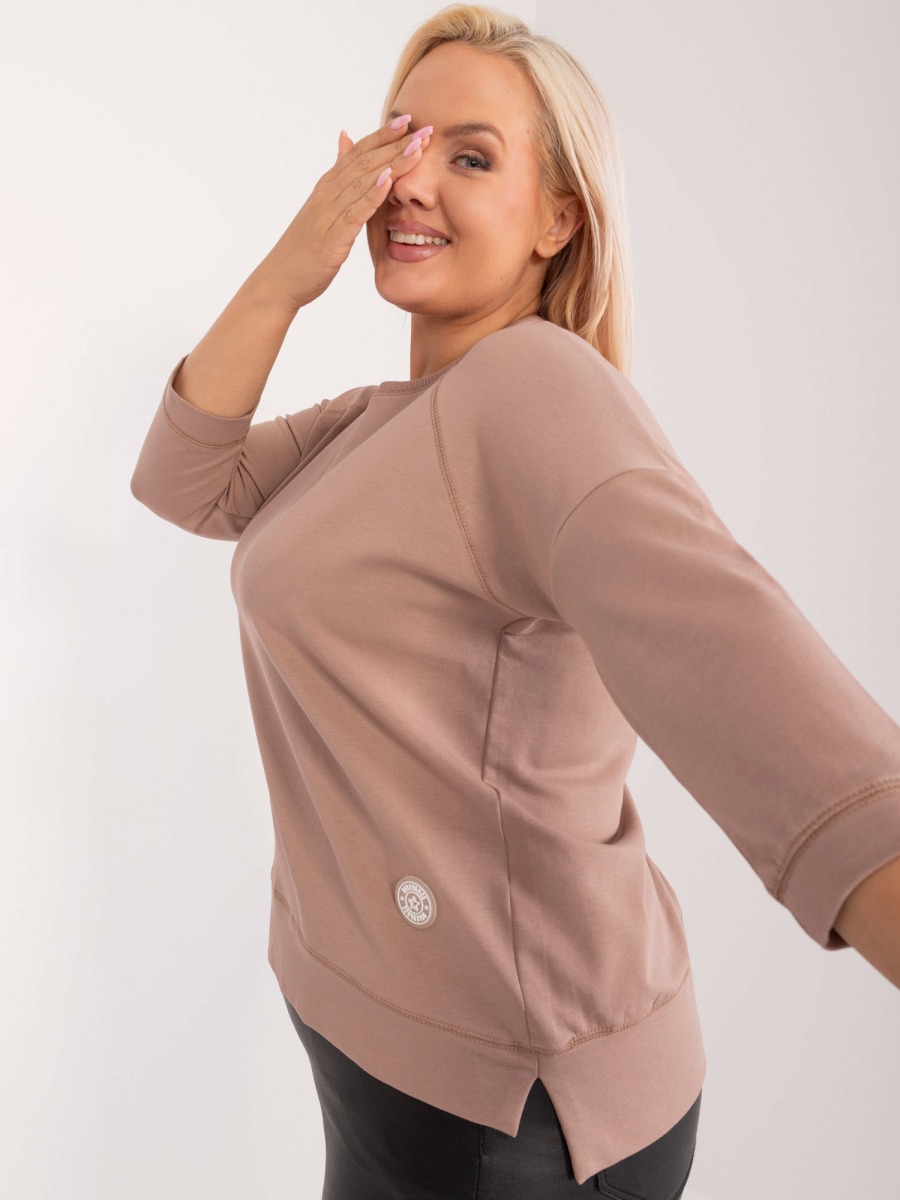 Női plus size blúz sötétbézs