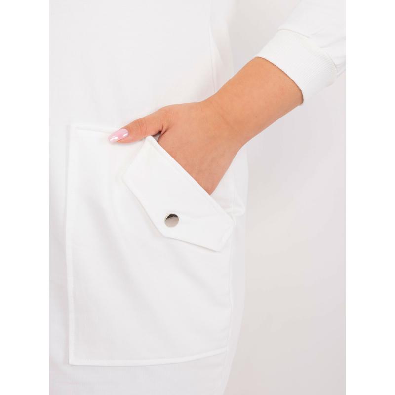 Dámské šaty s kapsami jednoduché plus size ecru  