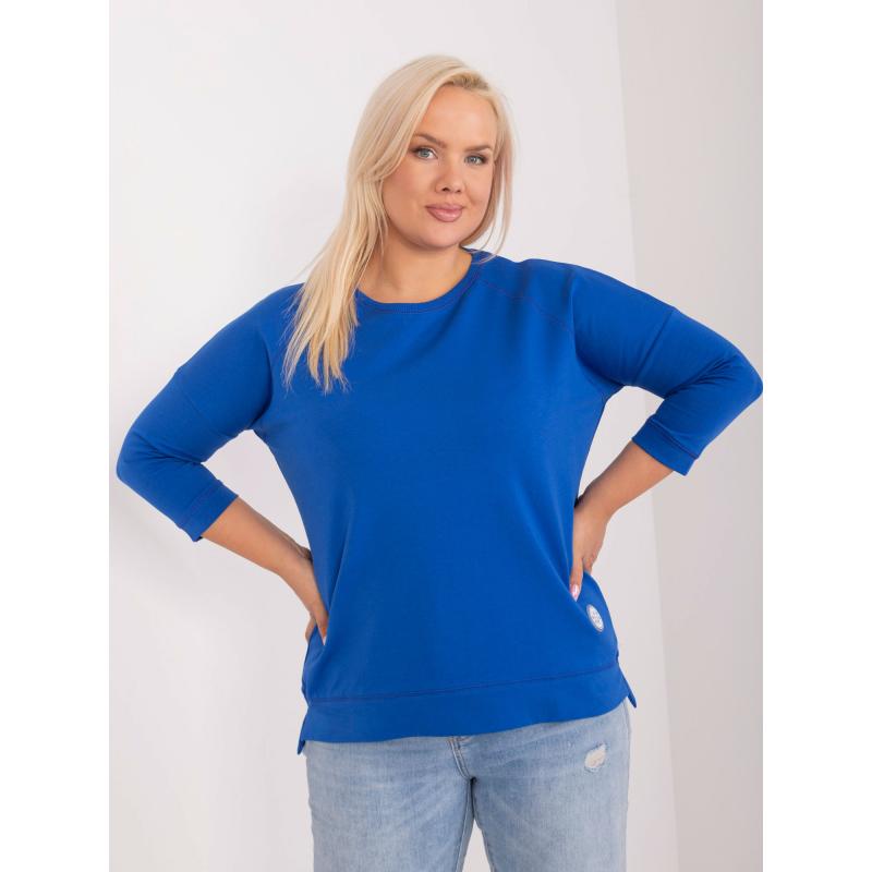 Női plusz méretű blúz kobaltkék