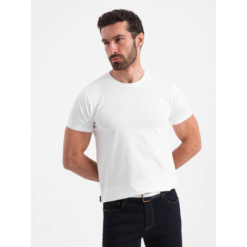 Pánské klasické bavlněné tričko BASIC bílé 