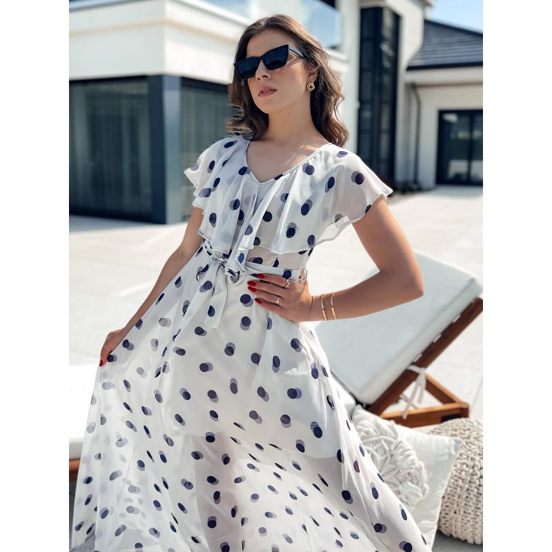 Dámské šaty maxi MARISOL světle šedé