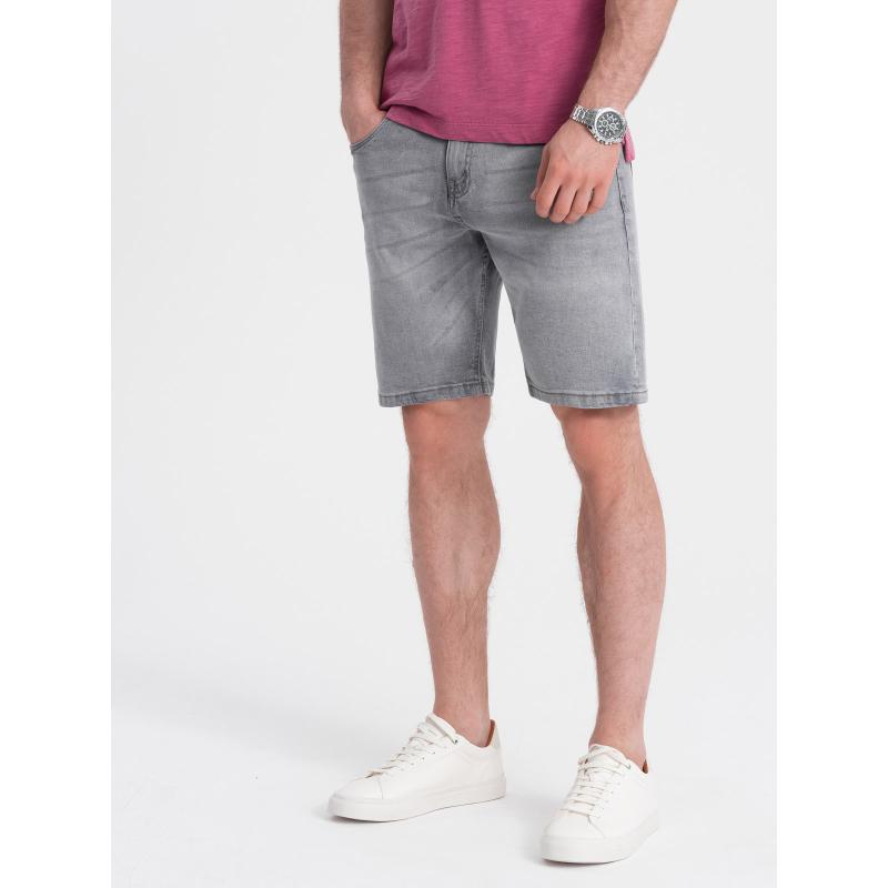 Pánské krátké džínové šortky s jemným opráním V2 OM-SRDS-0145 šedé 