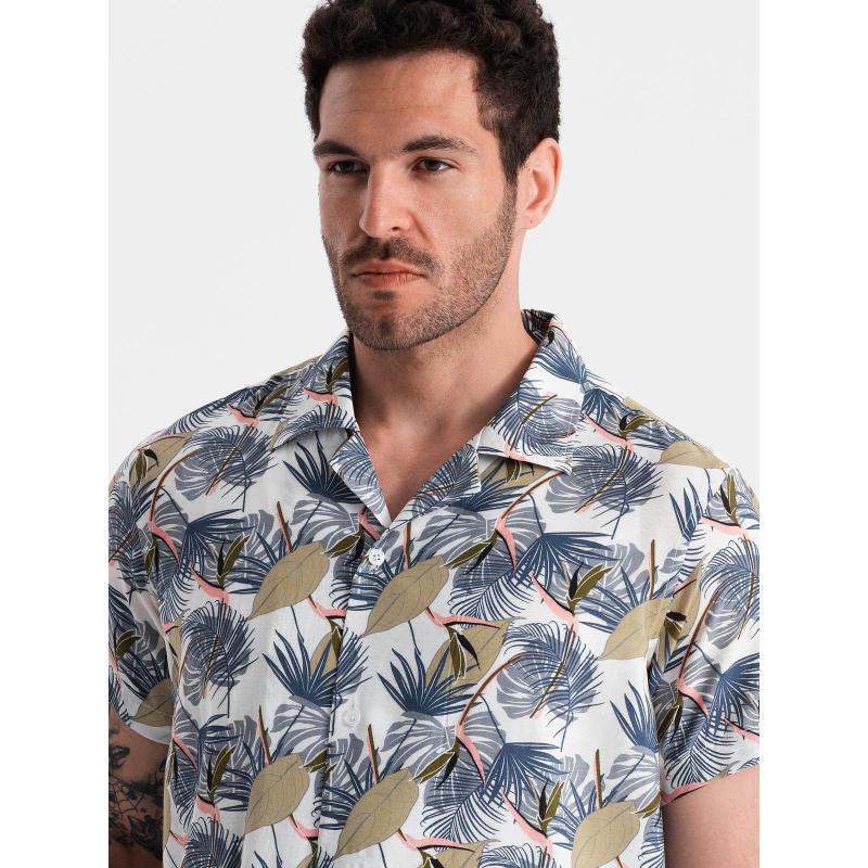 Pánske vzorované viskózové tričko s krátkym rukávom V7 OM-SHPS-0113 dlaň