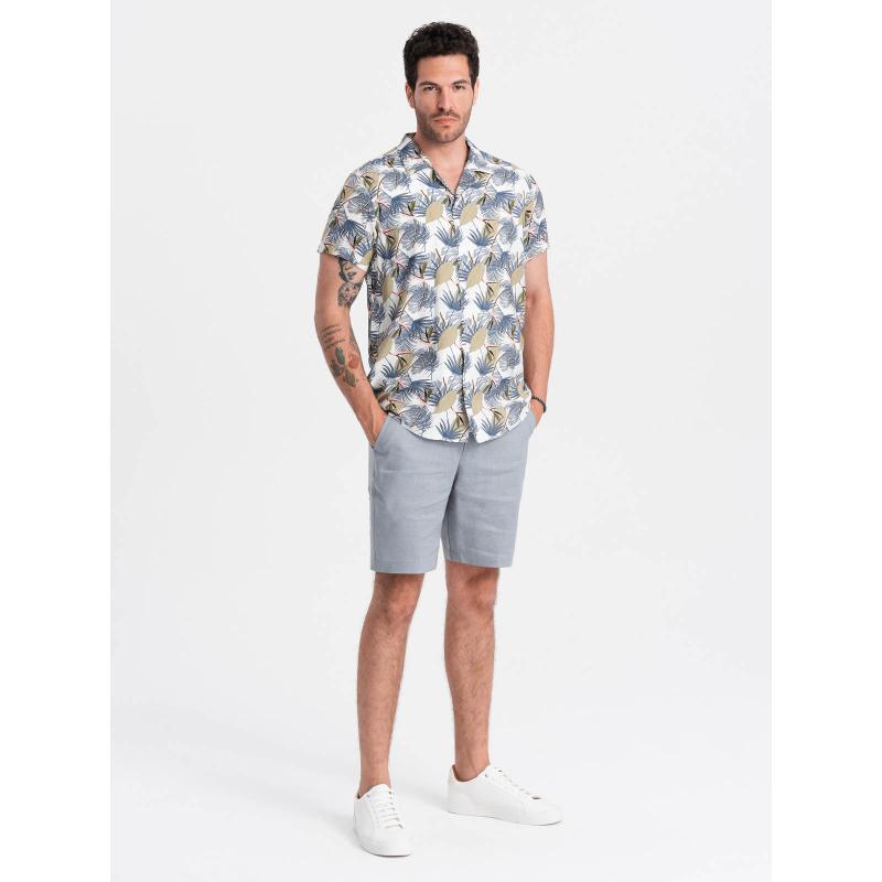 Pánske vzorované viskózové tričko s krátkym rukávom V7 OM-SHPS-0113 dlaň