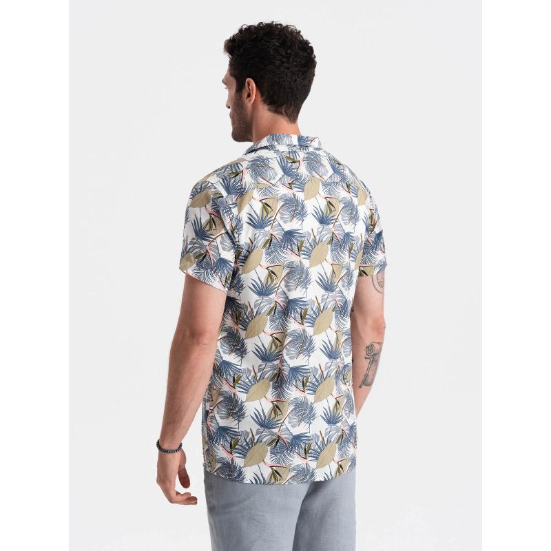 Pánske vzorované viskózové tričko s krátkym rukávom V7 OM-SHPS-0113 dlaň