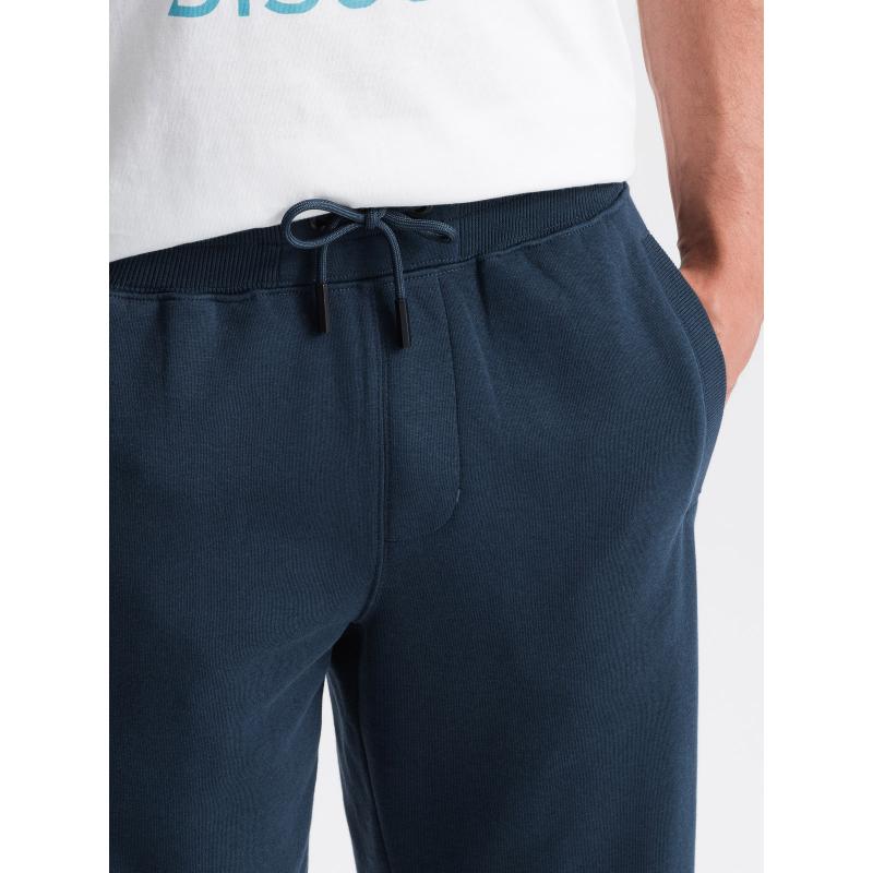 Pánské bavlněné teplákové šortky BASIC tmavě modré