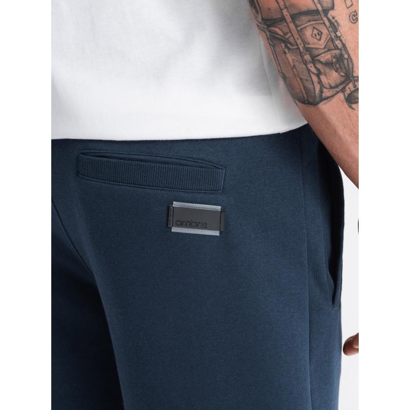 Pánské bavlněné teplákové šortky BASIC tmavě modré