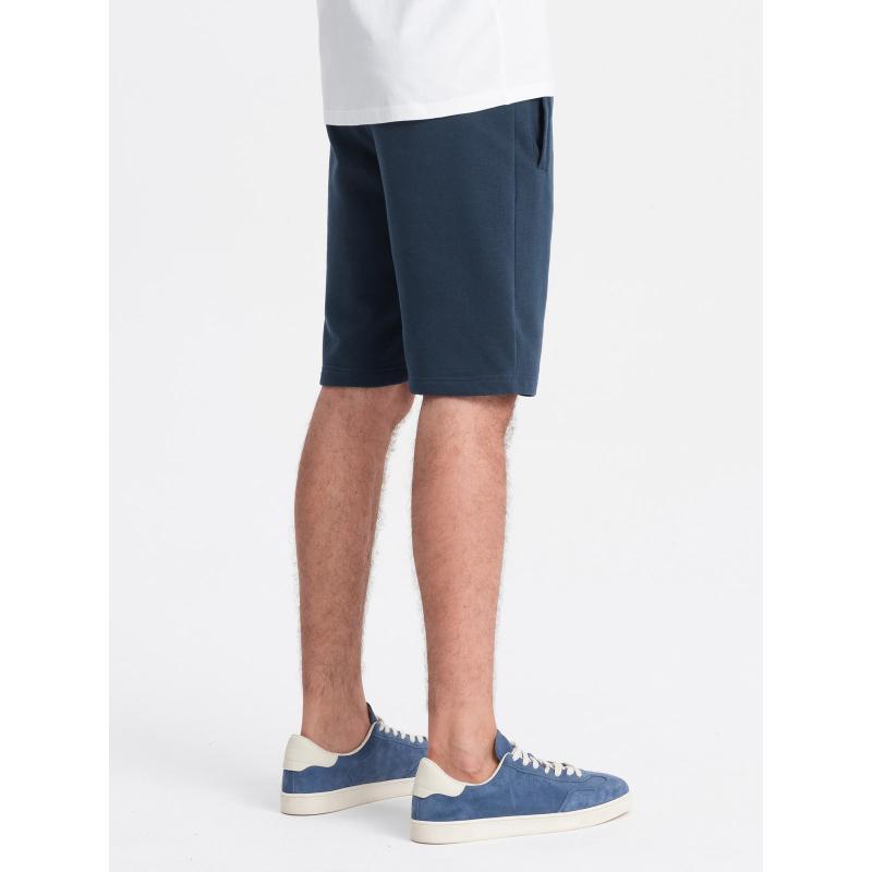 Pánské bavlněné teplákové šortky BASIC tmavě modré