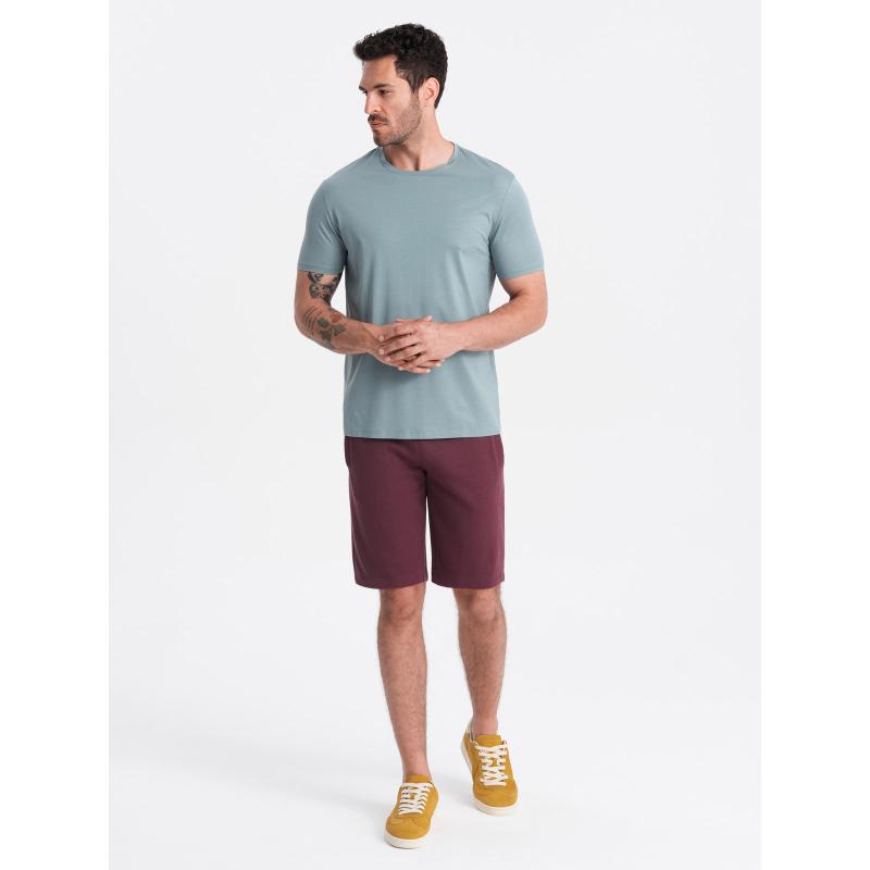 Pánské bavlněné teplákové šortky BASIC bordó 