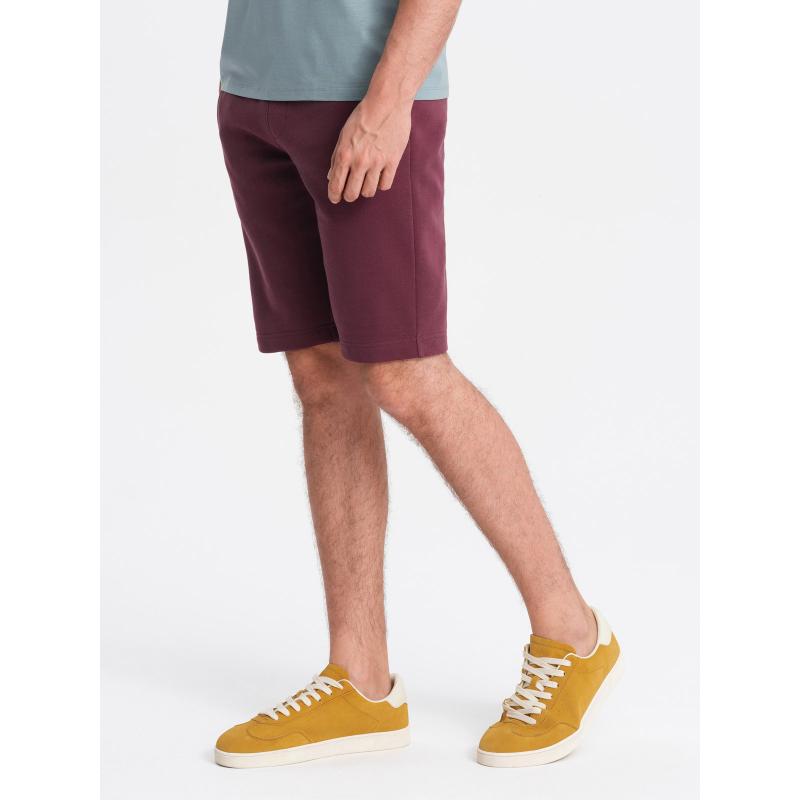 Pánské bavlněné teplákové šortky BASIC bordó 