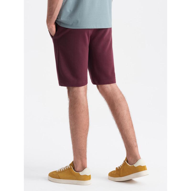 Pánské bavlněné teplákové šortky BASIC bordó 