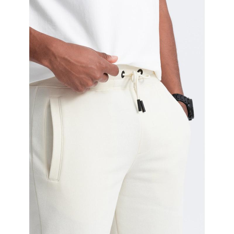 Férfi pamut tréningnadrág BASIC krém színű