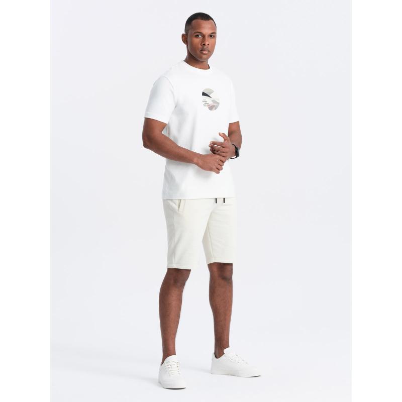 Férfi pamut tréningnadrág BASIC krém színű