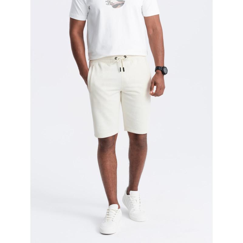 Férfi pamut tréningnadrág BASIC krém színű